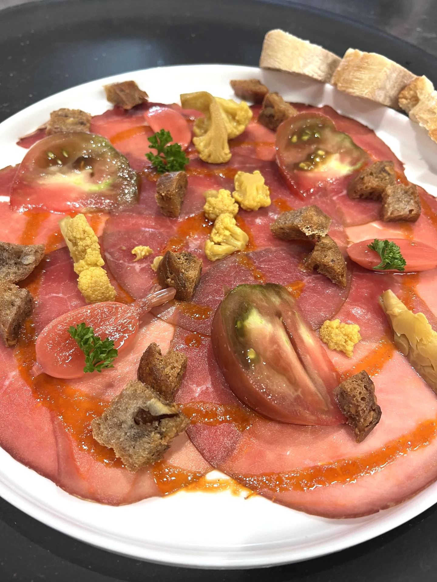 Carpaccio de boeuf fumé